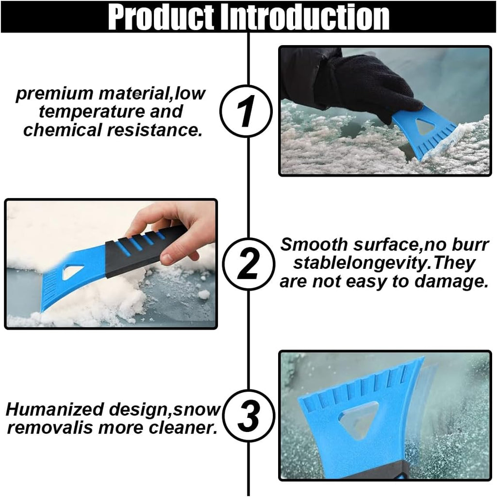 12PCS Snow and Ice Scraper for Car Windshield - Ice Snow Frost Removal Tool with Non-Slip Handle - Plastic Snow Scraper Auto Window Shovel Tool - Winter Windshield Defroster Tool No Scratch for Cars