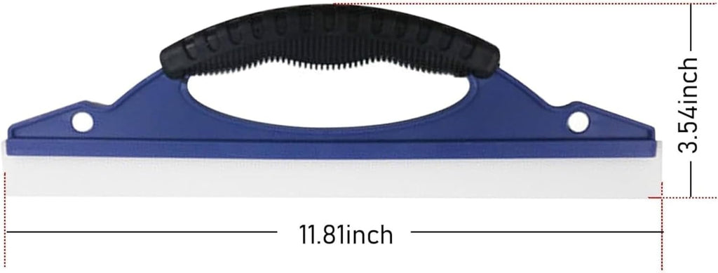 2-Pack Professional Silicone Squeegee. 12-Inch Flexible Water Blade for Streak-Free Car Wash & Glass Cleaning. Safe on Paint & Chrome. Blue