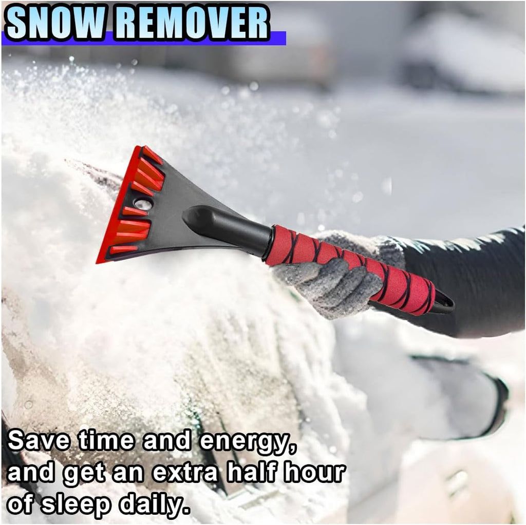 Ice Scraper for Car Windshield. No Scratch Car Window Frost Scraper with Foam Handle. Snow Removal Tool Accessories for Car. SUV. Truck (Red)