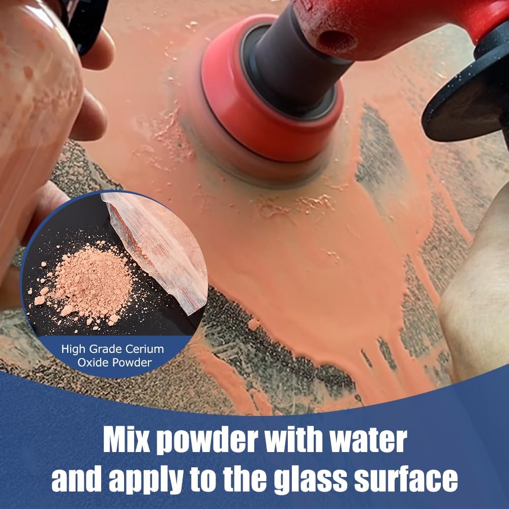 Glass Polishing Kit. 39Pcs/Set Glass Scratch Remover. Deep Scratch Window Repair Tool. Window Windscreen Repair Kit with Cerium Oxide Polishing Powder Polish Pad and Wheel(Size:39pcs)