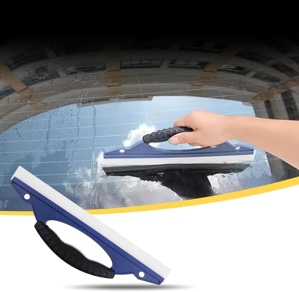2-Pack Professional Silicone Squeegee. 12-Inch Flexible Water Blade for Streak-Free Car Wash & Glass Cleaning. Safe on Paint & Chrome. Blue