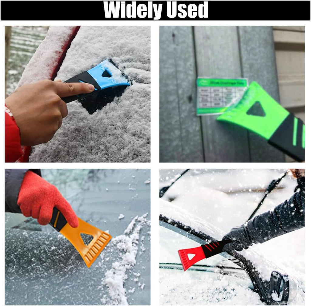 12PCS Snow and Ice Scraper for Car Windshield - Ice Snow Frost Removal Tool with Non-Slip Handle - Plastic Snow Scraper Auto Window Shovel Tool - Winter Windshield Defroster Tool No Scratch for Cars